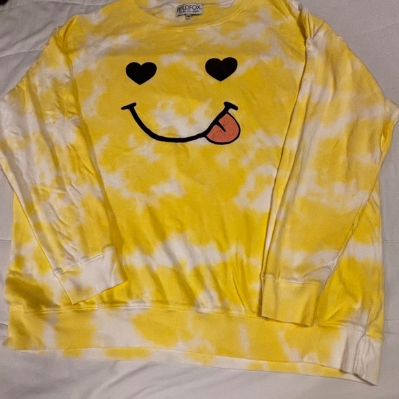 Wildfox Oversized Sweatshirt Yellow XL Long Sleeves Rounf Neck Preowned - Picture 8 of 9